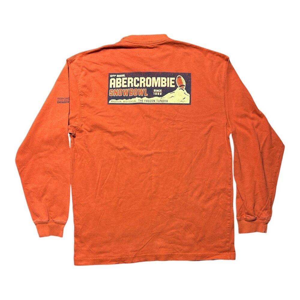 Vintage Abercrombie And Fitch Men’s Snow Bowl Long Sleeve Crew Sweater Graphic M